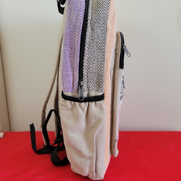 MOVING SALE FINAL PRICE Handmade Hemp & Cotton Patchwork Back… - Picture 5 of 7